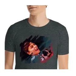 Mascochula camiseta hombre electronic personalizada con tu mascota gris oscuro