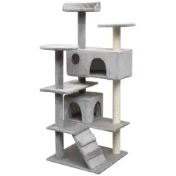 Rascador con poste de sisal para gatos color Gris