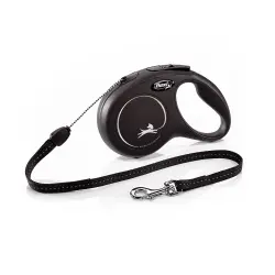 Correa Flexi New Classic Cordón para perros hasta 12 Kg (8 m) Negro