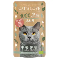 Cat's Love Bio 6 x 100 g comida húmeda ecológica para gatos - Vacuno