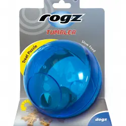 Rogz tumbler portagolosinas de juguete azul para perros