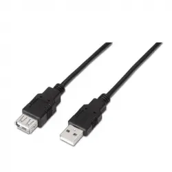 Aisens Cable Alargador USB 2.0 Tipo A Macho/Hembra 1m Negro