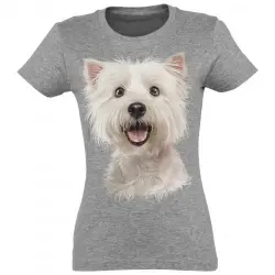 Camiseta Mujer Westie color Gris