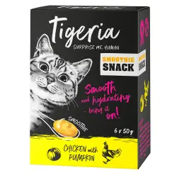 Tigeria Smoothie 6 x 50 g snacks para gatos - Pollo con calabaza