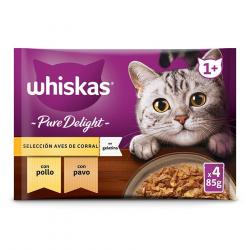 Whiskas Pure Delight Selección Aves Gelatina en Bolsita para Gatos Adultos - Multipack