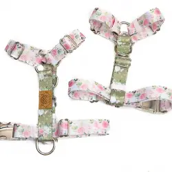 Arnés Strap PINK & OLIVE FLOWERS