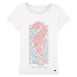 Camiseta Mujer Caballito de mar color Blanco