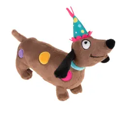 Perro cumpleañero de peluche para perros - 24 x 6 x 19 cm (L x An x Al)