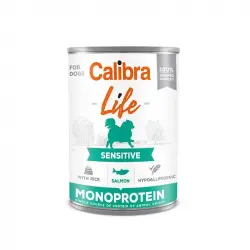 6x400gr Calibra Life perro Adulto Sensitive Latas con Salmon y Arroz