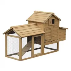 Gallinero De Madera Para Exterior 150,5x54x87 Cm-pawhut. Natural