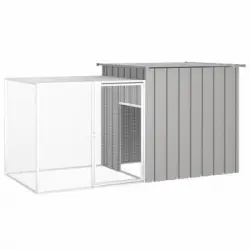 Jaula De Gallinas Acero Galvanizado Gris 200x91x100 Cm Vidaxl