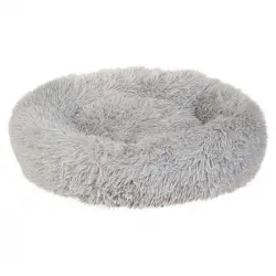 Cama Para Perro De Piel Ecológica Gris Claro 60 Cm Kulu