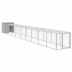 Gallinero Y Corral Acero Galvanizado Gris Claro 110x1017x110 Cm Vidaxl