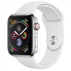 Apple Watch Series 4 GPS + Cellular 40mm Acero Inoxidable Plata con Correa Deportiva Blanca