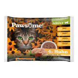 Pawsome Adult Cat 4 x 85 g comida húmeda - Pollo