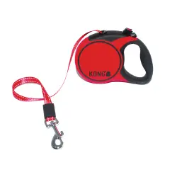 Correa extensible KONG Terrain, roja y negra  - S: hasta 20 kg, cinta de 5 m