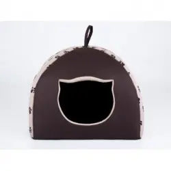 Caseta Para Gatos Con Almohada R1 38x38 Beige Huellas Igloo