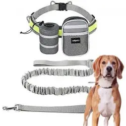 Edipets correa canicross con portabotellas gris para perros