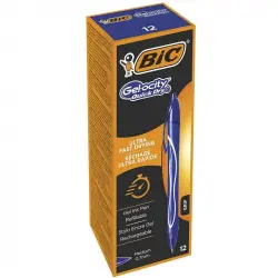 Bic Gel-ocity Quick Dry Caja 12 Bolígrafos Retráctiles Tinta de Gel Azul