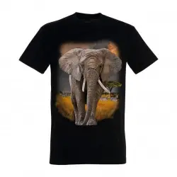 Camiseta Elefante Sabana color Negro