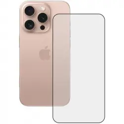 Ksix Protector De Pantalla Para Iphone 16 Pro, Vidrio Templado, Doble Adhesivo Pantalla Y Bordes, Borde Negro