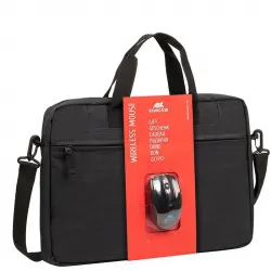 Rivacase Bundle 06 8038 Maletín Negro para Portátil hasta 15.6" + Ratón Inalámbrico