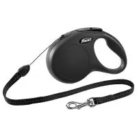 Correa Flexi New Classic Cordón para perros hasta 12 Kg (5 m) (Negro)