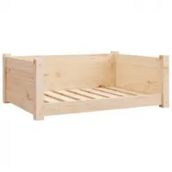 Cama Para Perros Madera Maciza De Pino 75,5x55,5x28 Cm Vidaxl