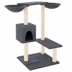 Rascador Para Gatos Con Postes Gris Oscuro 82 Cm Vidaxl