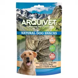 Aros de Piel de bacalao golosinas para perros, Unidades 24 unidades