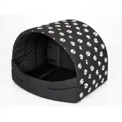 Cama Para Perro R1 45x33x28 Negro Huellas Suflera