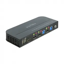 Delock 11482 Conmutador KVM Multipuerto DisplayPort/HDMI/USB + Audio