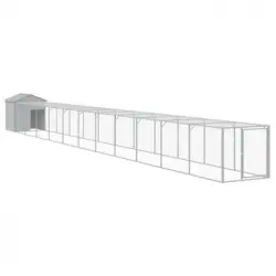 Gallinero Y Corral Acero Galvanizado Gris Claro 117x1221x123 Cm Vidaxl