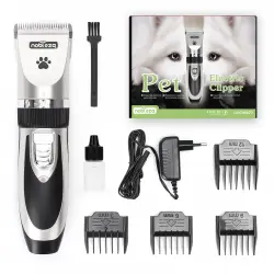 Cortapelos para Perros Profecional Mascotas Set Mquina Cortar Pelo Sin cable y Recargable para Mascotas Pequeas Medianas y Grande Plateado