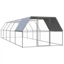 Jaula Gallinero De Exterior De Acero Galvanizado 3x10x2 M Vidaxl