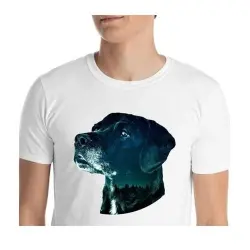 Mascochula camiseta hombre noche estrellada personalizada con tu mascota blanco