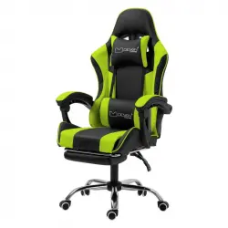 ML-Design Silla Gaming Giratoria Ajustable 121-128cm Negra/Verde