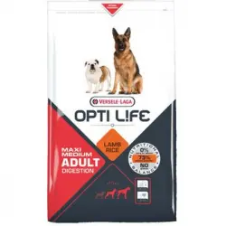 Pienso Para Perros Opti Life Adult Digestion Con Cordero Y Arroz | Pienso Para Perros Versele Laga | Comida Para Perros 12,5 Kgs