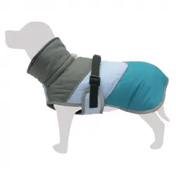 Impermeable azul y gris Adventure para perros, Tallas 25 cm