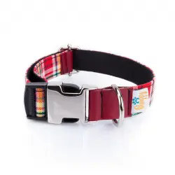 Collar Pamppy Funny Tartán rojo para perros