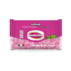 Inodorina Refresh Toallitas Húmedas Agua de Rosas para mascotas