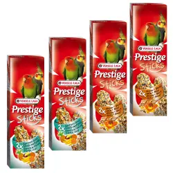 Pack mixto: Versele-Laga Prestige Sticks cotorras y ninfas - 4 x 2 unidades (560 g)