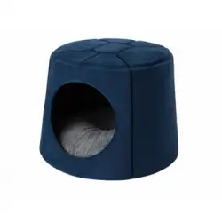 Caseta Y Cama Para Perro 2en1 Con Almohada Turtle R1 59x59x48 Azul Marino