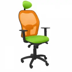 Piqueras y Crespo Jorquera Silla Malla Naranja Asiento Bali con Cabecero Fijo Verde Pistacho