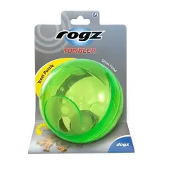 Rogz tumbler portagolosinas de juguete verde lima para perros