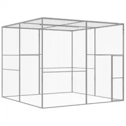 Jaula Para Gatos Acero Galvanizado 3x3x2,5 M Vidaxl