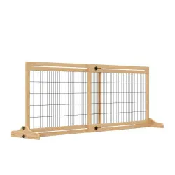 PawHut barrera de seguridad extensible de madera para perros