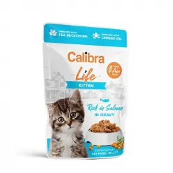 28x85gr Calibra Gato Kitten Pouch con Salmon en Salsa