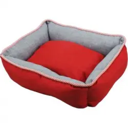 Cama Cuna Cuadrada Bicolor Reversible T3 60x50 Rojo/gris