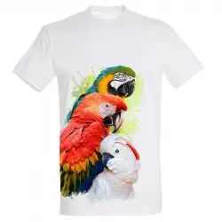 Camiseta Loros y Cacatúa color Blanco